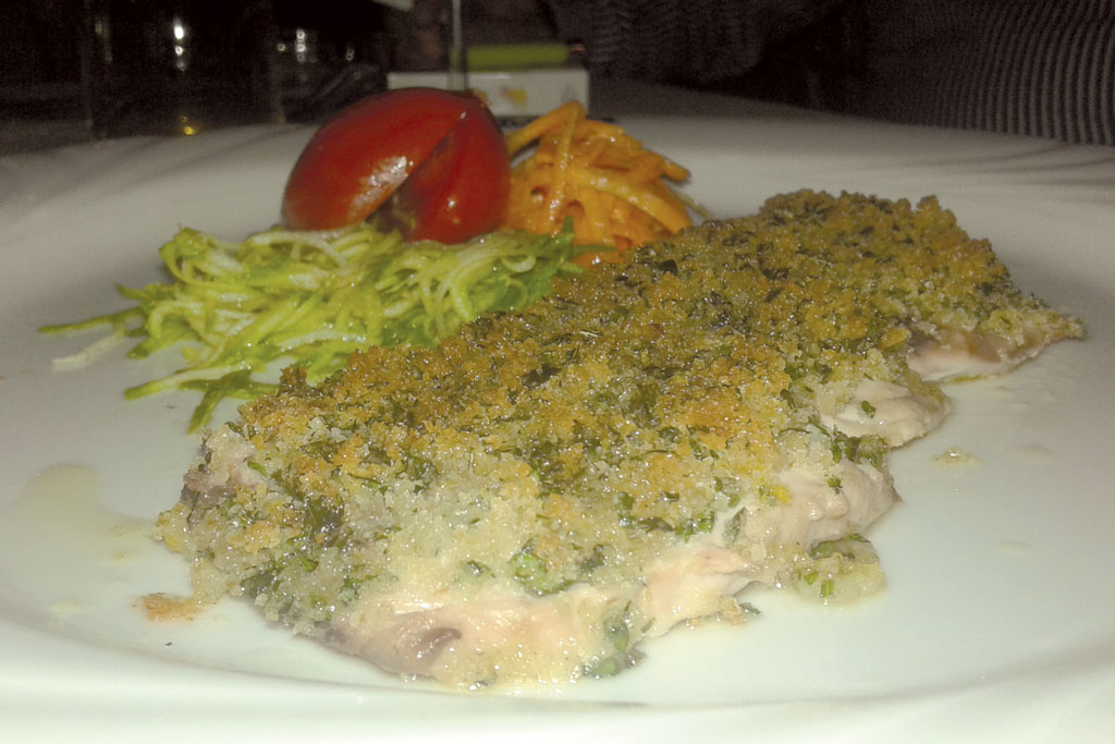 Lampuga gratinata alla moda 